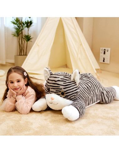 IKASA Gato Gigante Rayado de Peluche 76 cm Suave