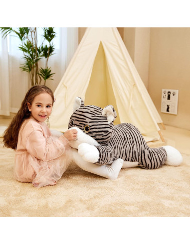 IKASA Gato Gigante Rayado de Peluche 76 cm Suave