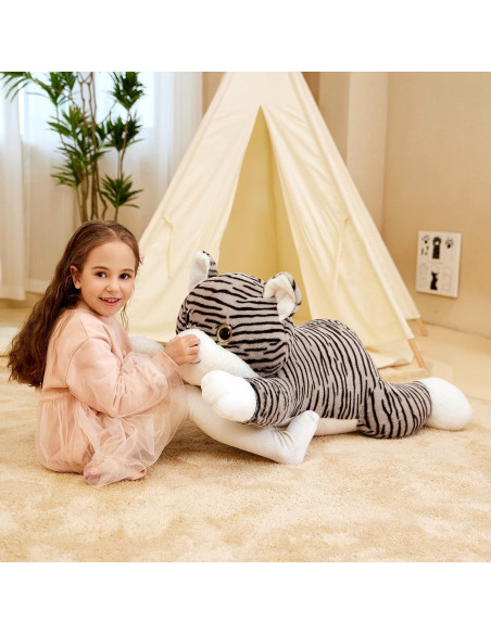 IKASA Gato Gigante Rayado de Peluche 76 cm Suave