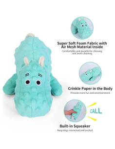 Juguete para Perro DODODOLA Hipopótamo de Peluche Squeaky 2