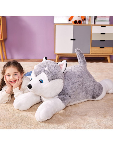 IKASA Perro Husky Gigante de Peluche 77.96 cm Suave