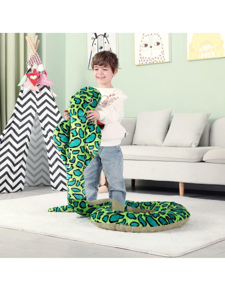 Serpiente de Peluche Gigante IKASA 106 cm Suave y Lavable