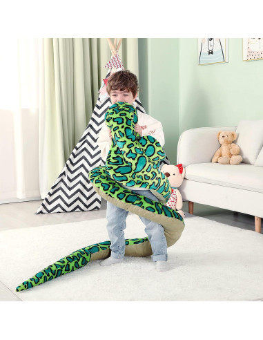 Serpiente de Peluche Gigante IKASA 106 cm Suave y Lavable