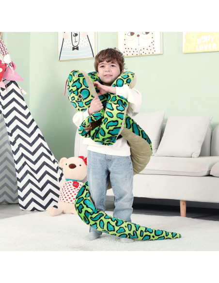 Serpiente de Peluche Gigante IKASA 106 cm Suave y Lavable