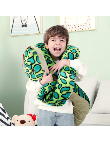 Serpiente de Peluche Gigante IKASA 106 cm Suave y Lavable