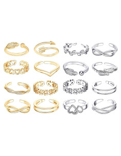 Juego de 24 Anillos Ajustables para Dedos de los Pies Mujer