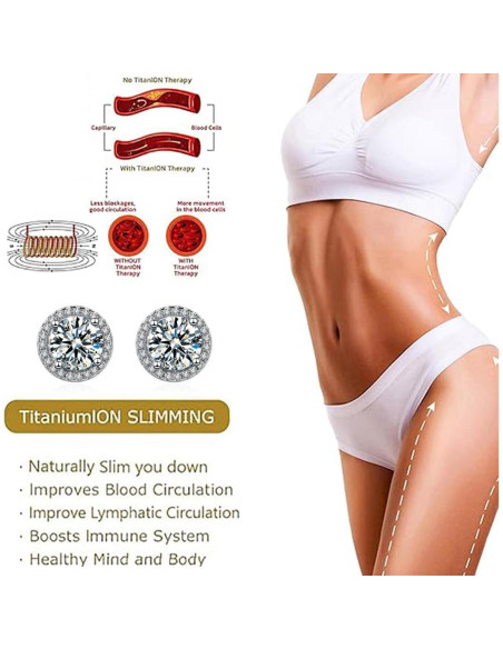 Pendientes de Germanio Linfático DIOWUS para Mujeres - Acero de Titanio