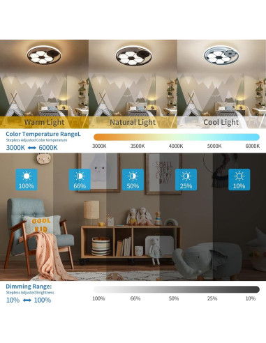 Luz de Techo LED Regulable Shine LUEST Fútbol 43cm