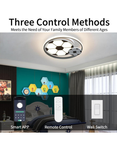 Luz de Techo LED Regulable Shine LUEST Fútbol 43cm