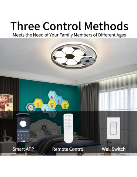 Luz de Techo LED Regulable Shine LUEST Fútbol 43cm