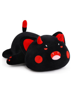 Almohada de felpa gato negro SNOWOLF 30 cm suave kawaii
