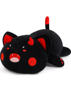 Almohada de felpa gato negro SNOWOLF 30 cm suave kawaii 2
