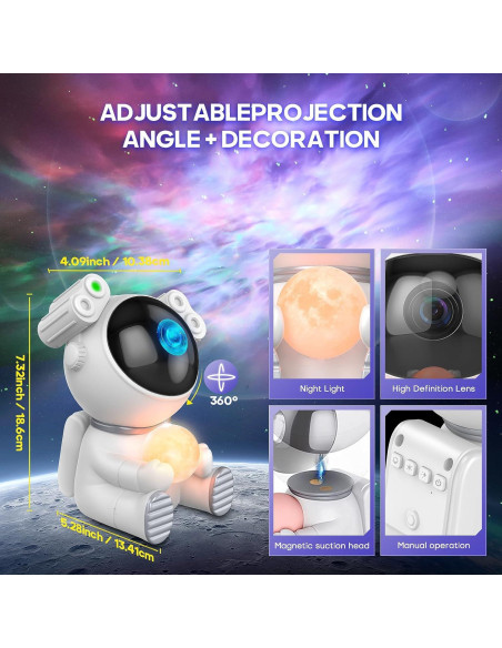 Proyector de Estrellas JKUSS Astronauta 2.0 LED 7 Colores