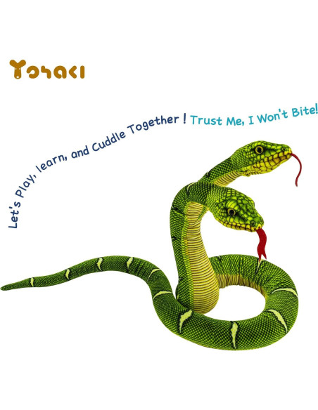Juguete de Peluche Serpiente YOHAKI 137 cm Verde Lavable