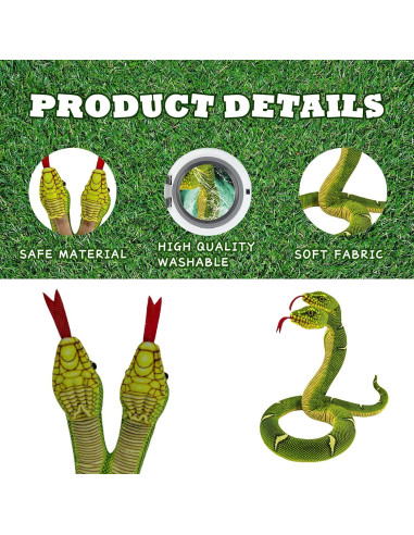 Juguete de Peluche Serpiente YOHAKI 137 cm Verde Lavable