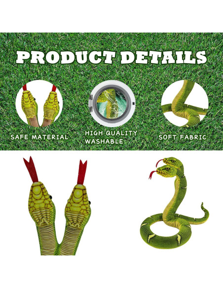 Juguete de Peluche Serpiente YOHAKI 137 cm Verde Lavable