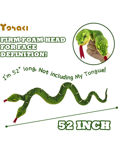 Juguete de Peluche Serpiente YOHAKI 137 cm Verde Lavable