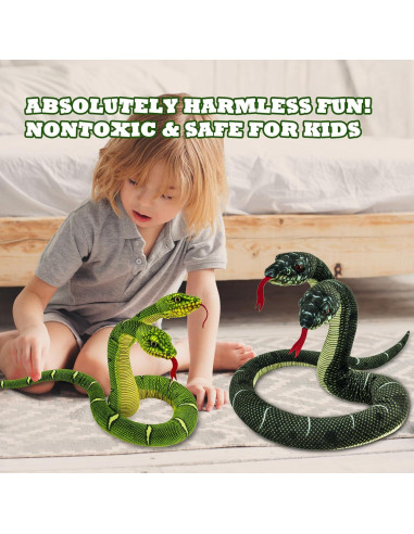 Juguete de Peluche Serpiente YOHAKI 137 cm Verde Lavable