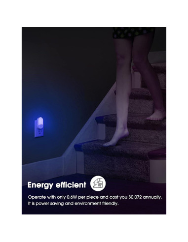 Luz Nocturna LED LOHAS Azul 0.6W Brillo Ajustable 30/60LM