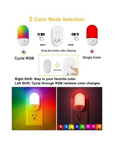 Luz Nocturna LOHAS RGB 2 Piezas con Sensor de Luz