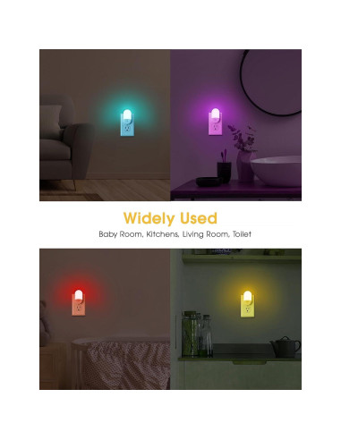 Luz Nocturna LOHAS RGB 2 Piezas con Sensor de Luz