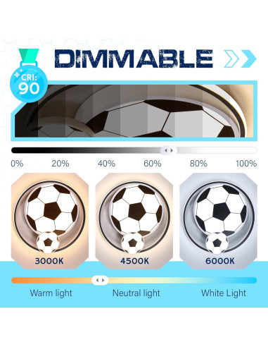 Luz de Techo LED Fútbol YCMGEAD 50cm Luz Nocturna 65W