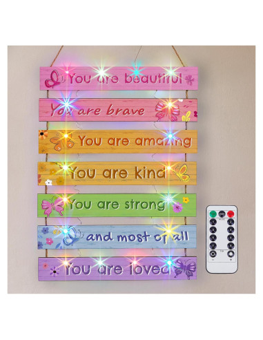 Decoración de Pared LED FIOBEE Mariposa Colorida para Niñas