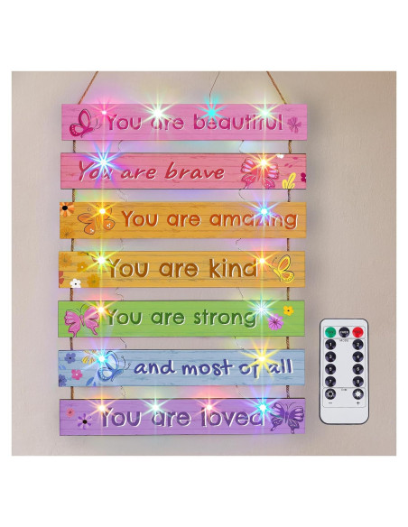 Decoración de Pared LED FIOBEE Mariposa Colorida para Niñas