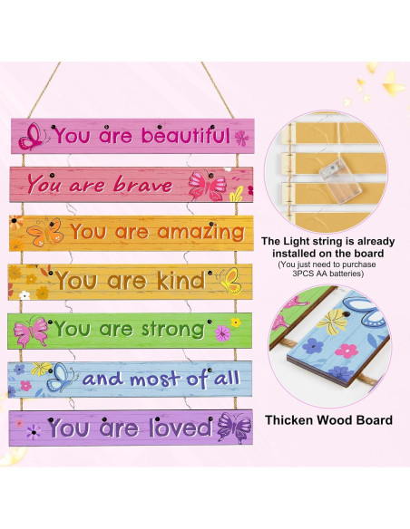 Decoración de Pared LED FIOBEE Mariposa Colorida para Niñas