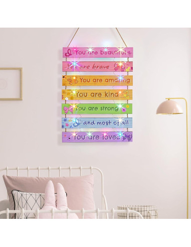Decoración de Pared LED FIOBEE Mariposa Colorida para Niñas