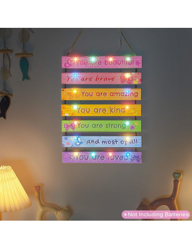Decoración de Pared LED FIOBEE Mariposa Colorida para Niñas