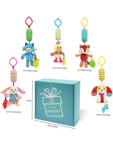 Sonajeros de Calcetines para Bebés Taoyi 5 Piezas Animales
