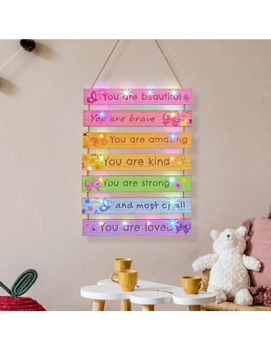 Decoración de Pared LED FIOBEE Mariposa Colorida para Niñas