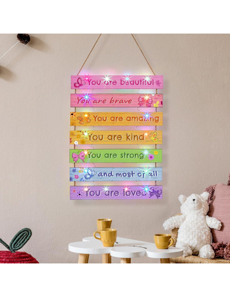 Decoración de Pared LED FIOBEE Mariposa Colorida para Niñas