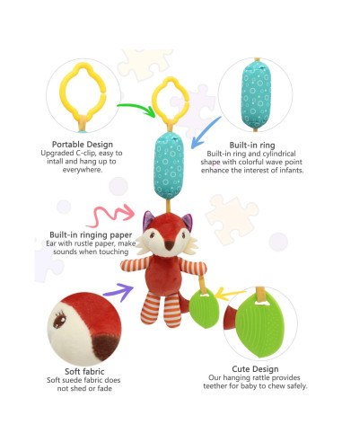 Sonajeros de Calcetines para Bebés Taoyi 5 Piezas Animales