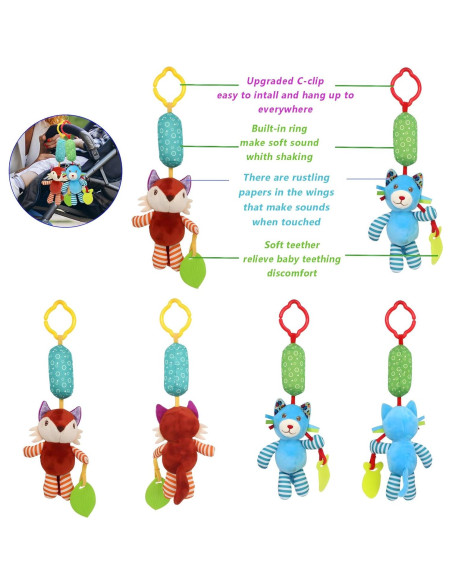 Sonajeros de Calcetines para Bebés Taoyi 5 Piezas Animales