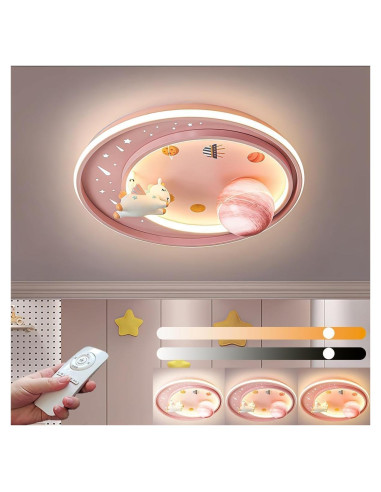 Luz de Techo LED Unicornio Dayaerya 62W Regulable Rosa