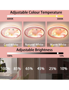 Luz de Techo LED Unicornio Dayaerya 62W Regulable Rosa 2