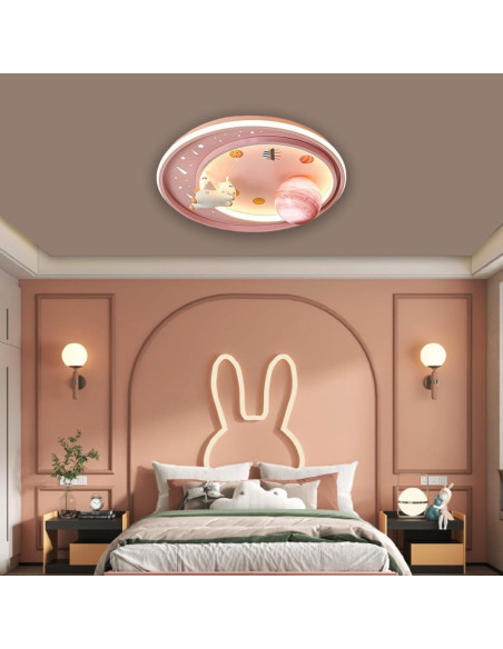 Luz de Techo LED Unicornio Dayaerya 62W Regulable Rosa