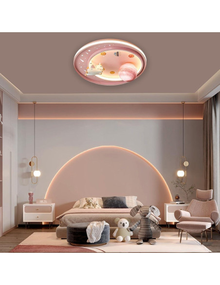 Luz de Techo LED Unicornio Dayaerya 62W Regulable Rosa