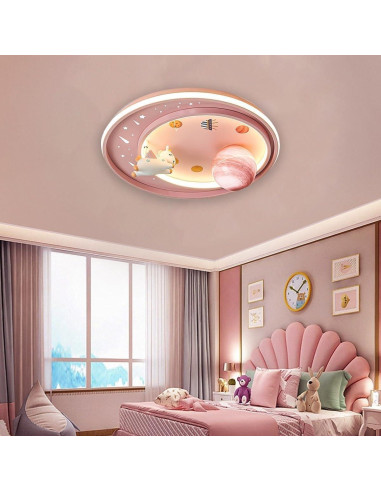 Luz de Techo LED Unicornio Dayaerya 62W Regulable Rosa