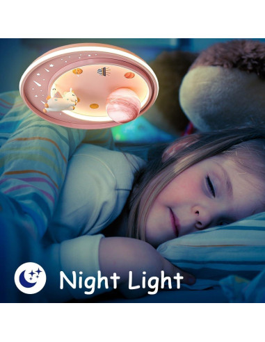 Luz de Techo LED Unicornio Dayaerya 62W Regulable Rosa