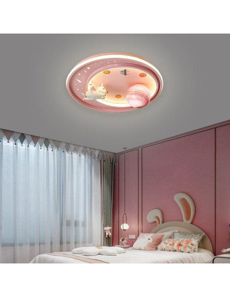 Luz de Techo LED Unicornio Dayaerya 62W Regulable Rosa