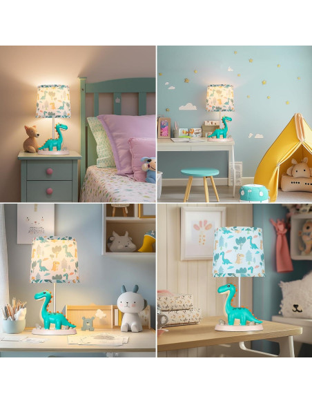 Lámpara de mesa dinosaurio verde Hamucd 22.86x22.86 cm LED