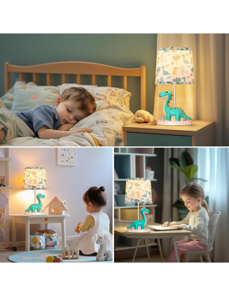 Lámpara de mesa dinosaurio verde Hamucd 22.86x22.86 cm LED