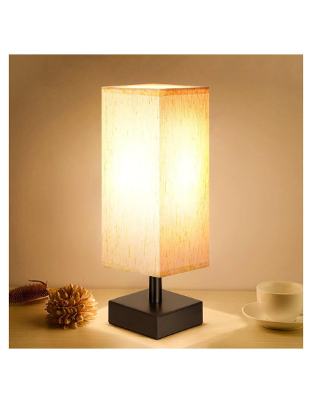 Lámpara de Mesa Minimalista Aooshine 33.5 cm Tela Beige