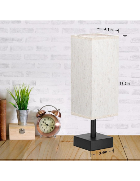 Lámpara de Mesa Minimalista Aooshine 33.5 cm Tela Beige