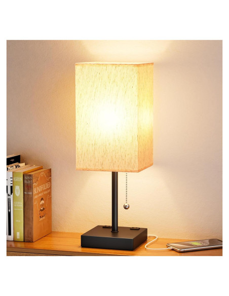 Lámpara de Mesa Aooshine con Puertos USB y 3 Temperaturas