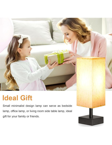 Lámpara de Mesa Minimalista Aooshine 33.5 cm Tela Beige