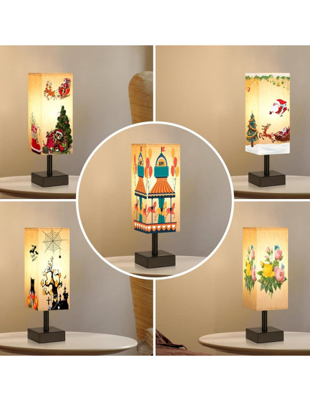 Lámpara de Mesa Minimalista Aooshine 33.5 cm Tela Beige